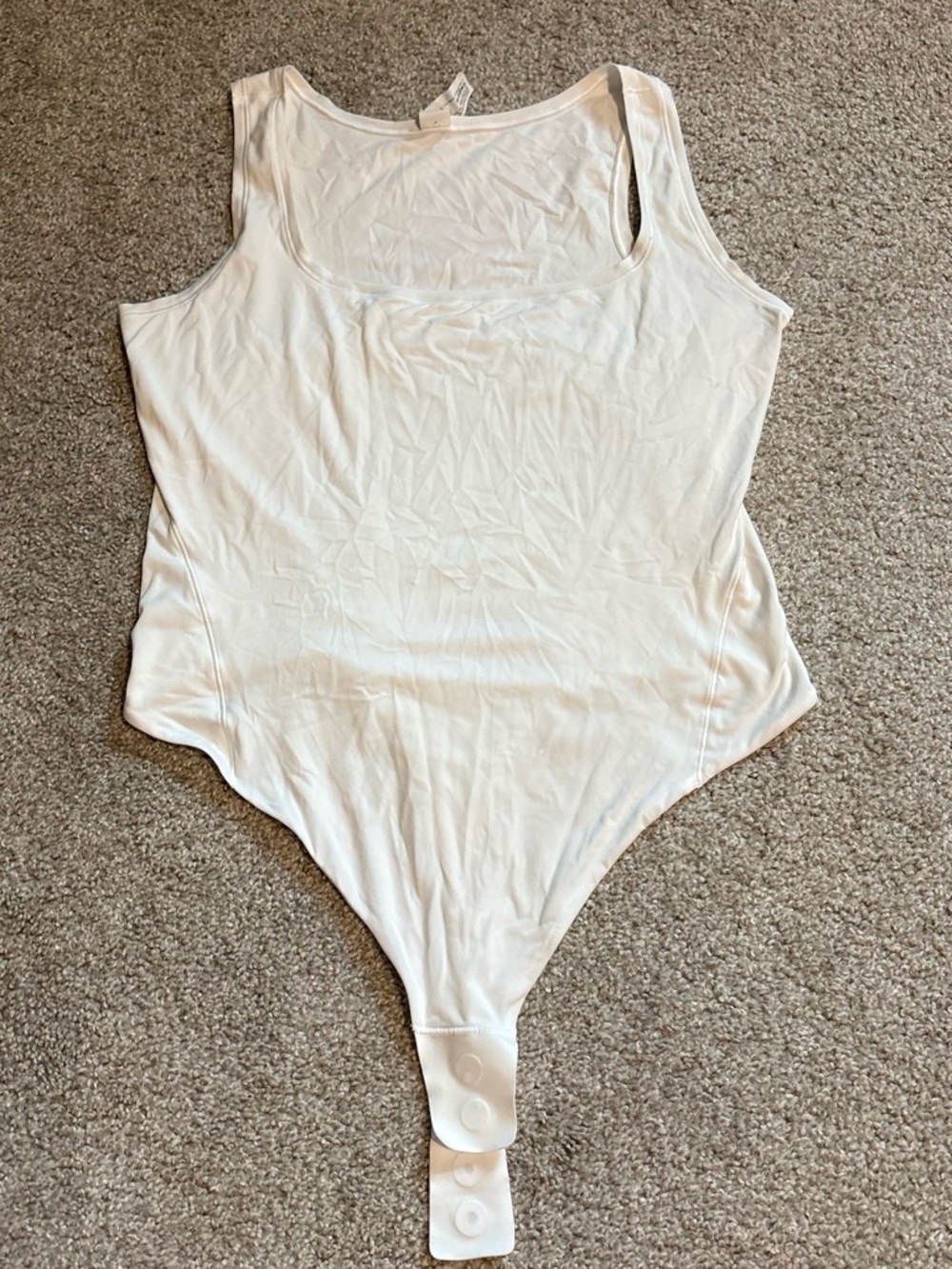 Lululemon Women’s Large One-Piece Tank Square Neck Bodysuit in White